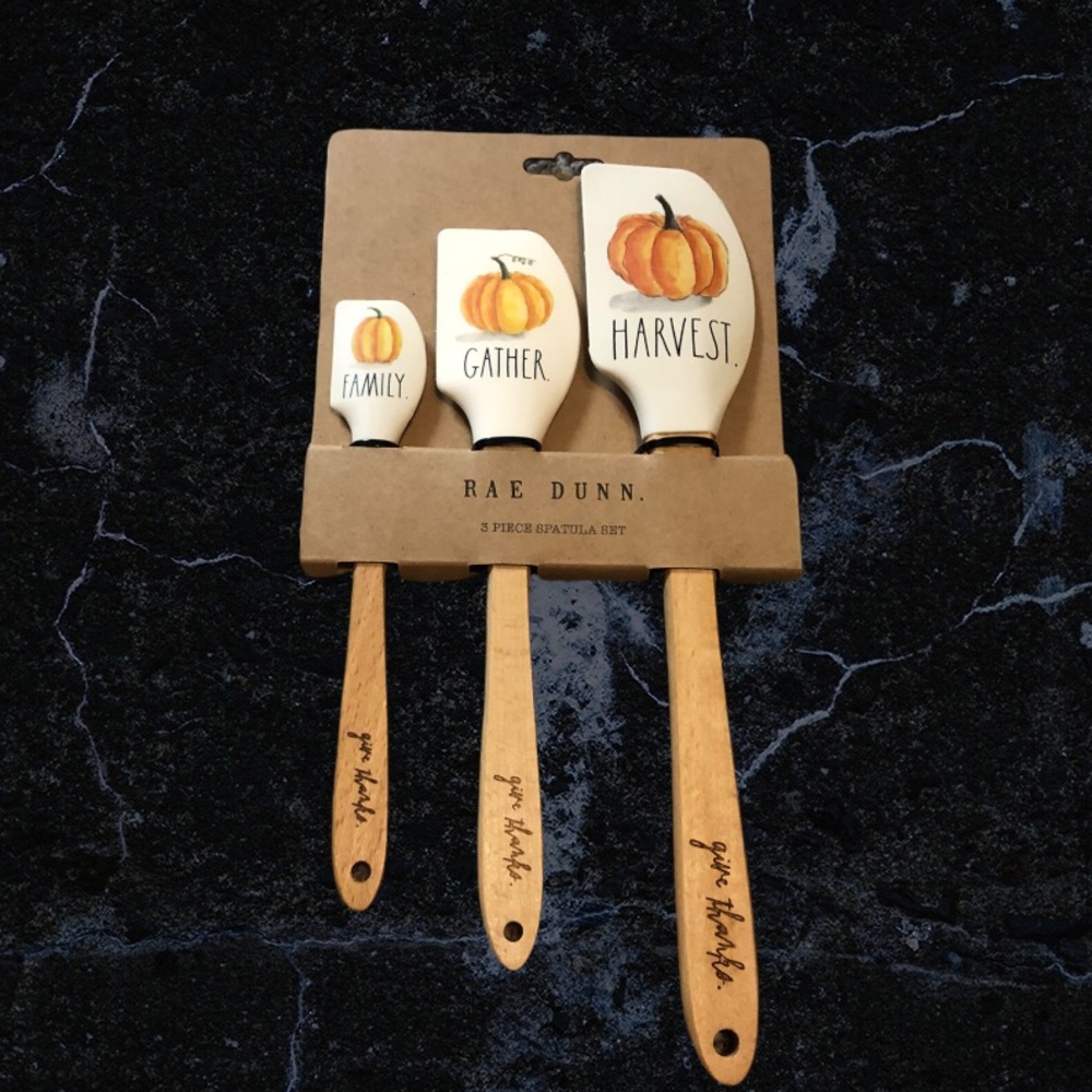 🆕 Rae Dunn Fall Pumpkin Spatula Set Of 3